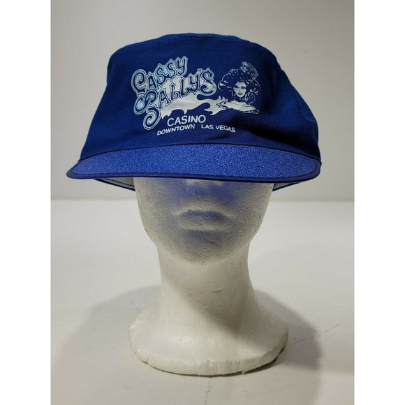 Vintage 80s Sassy Sallys Casino Las Vegas Blue Painters Hat Cap